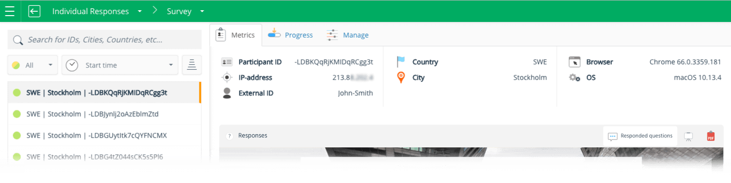 Respondent tracking, Track respondents in surveys