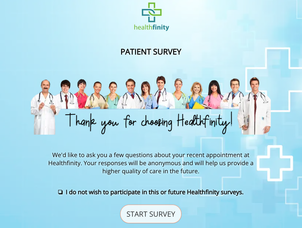 Opt-out survey welcome page